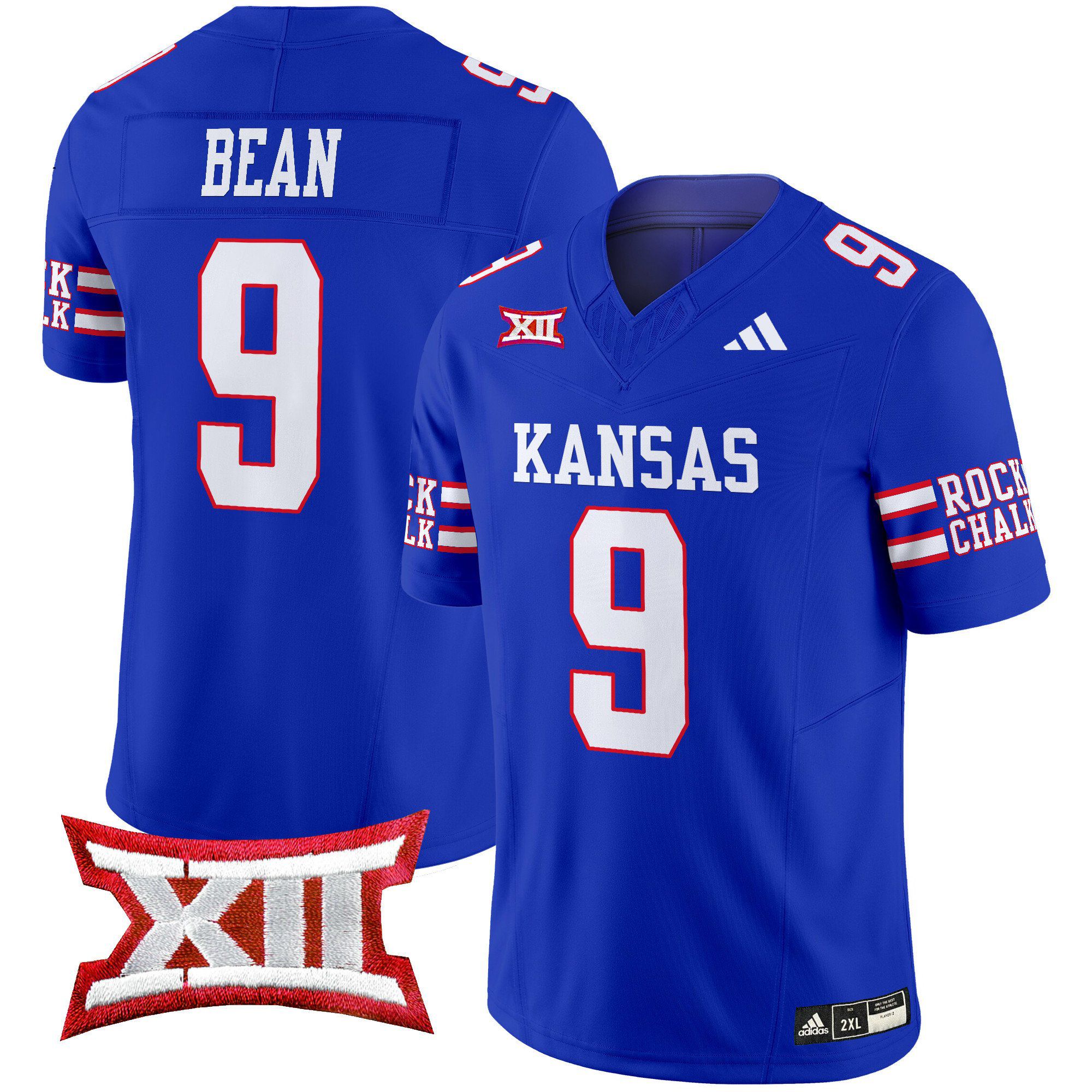 Men Kansas Jayhawks #9 Bean Blue 2024 Vapor Limited NCAA Jersey
